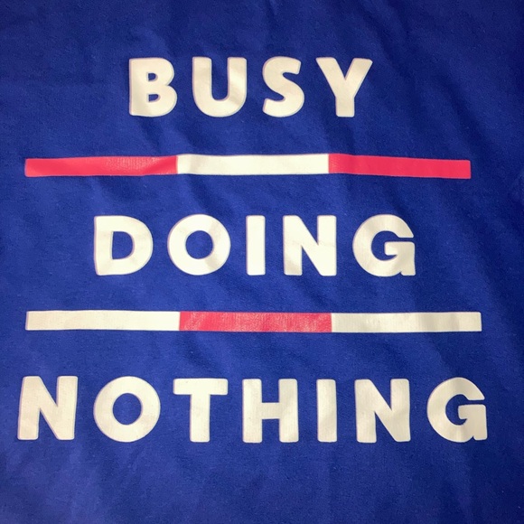 NEW “Busy doing nothing” Blue Sweatshirt size XXL (19) - Picture 5 of 6